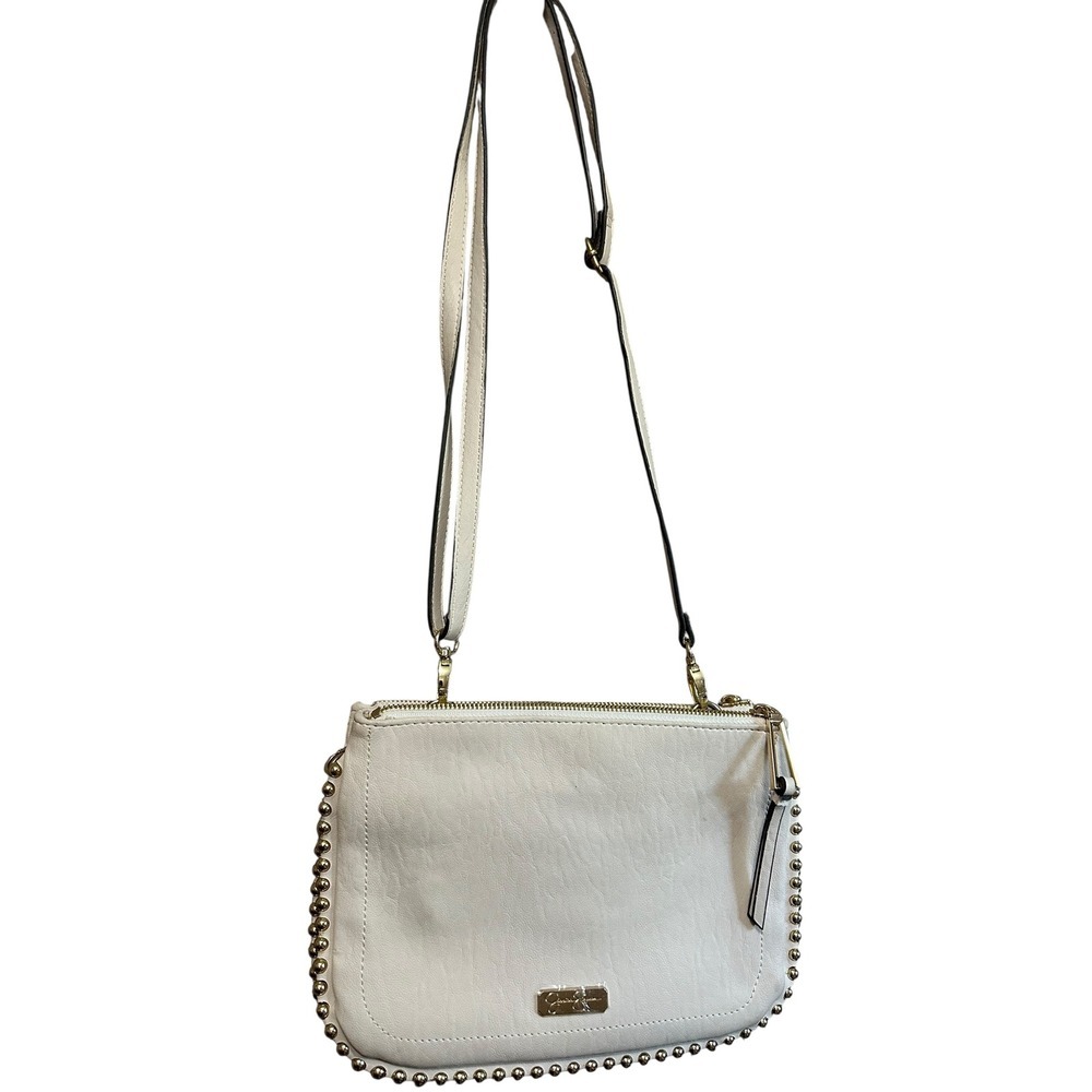 Jessica Simpson White Crossbody Bag with Stud Trim